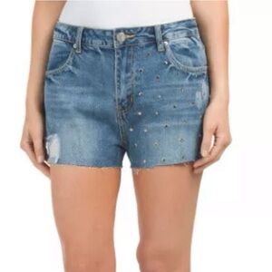 Ashley Mason 1 2 studded jean shorts sz 10